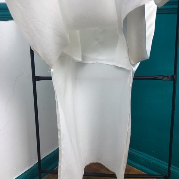 Wayf ivory satin slip dress. Midi small - Picture 6 of 8